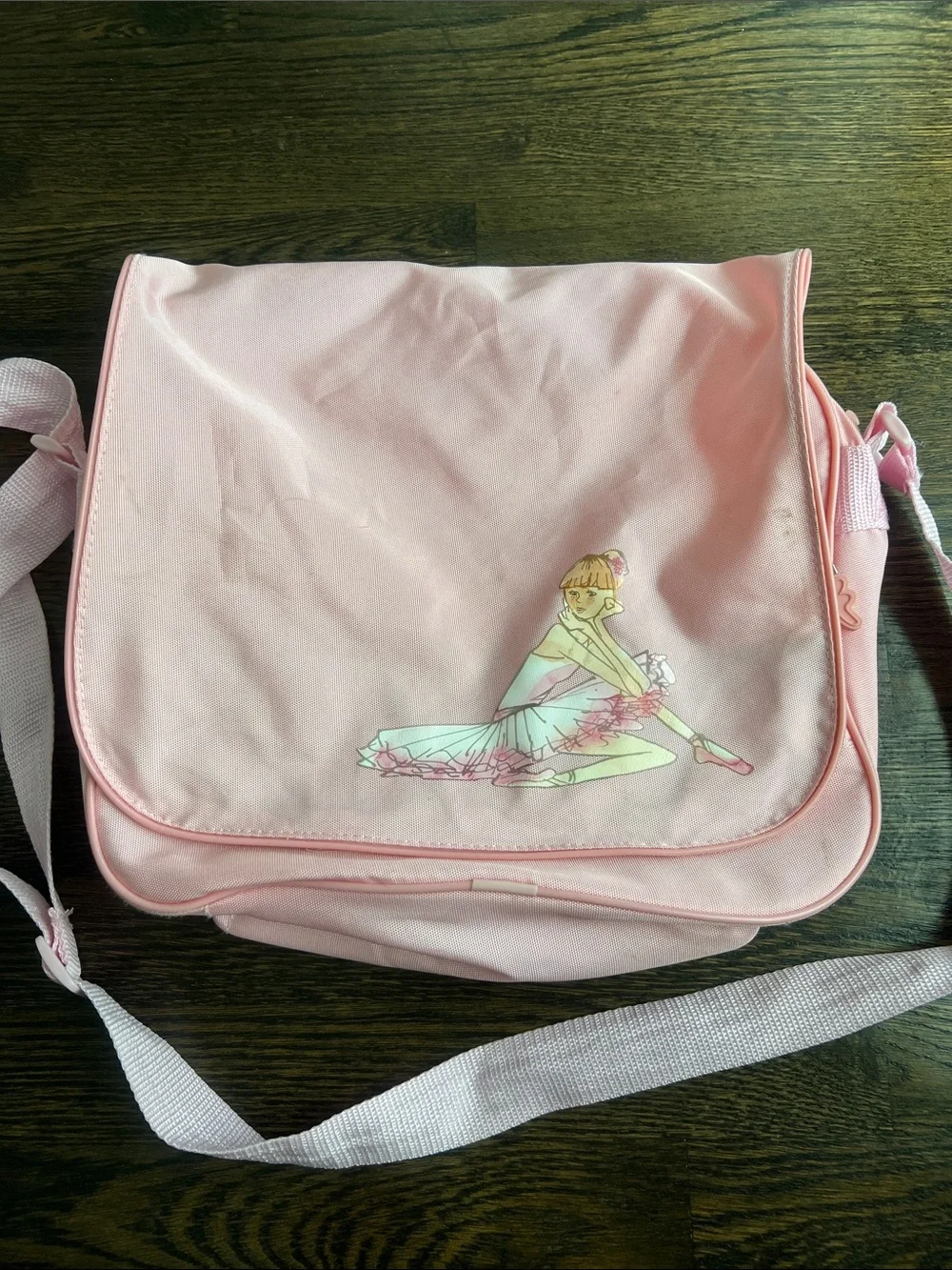 Pink Ballerina Crossbody Bag Messenger Bag Dance Ballet Approx. 14” x 11” x 5”